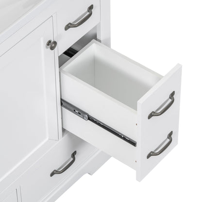 36' Bathroom Vanity with Sink Combo, Six Drawers, Multi-Functional Drawer Div...