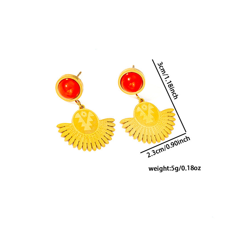 CL European And American Geometric Square Tassel Hollow Butterfly Stainless Steel Earrings