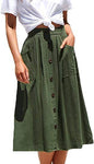 Skirt Casual Button Women's Clothing