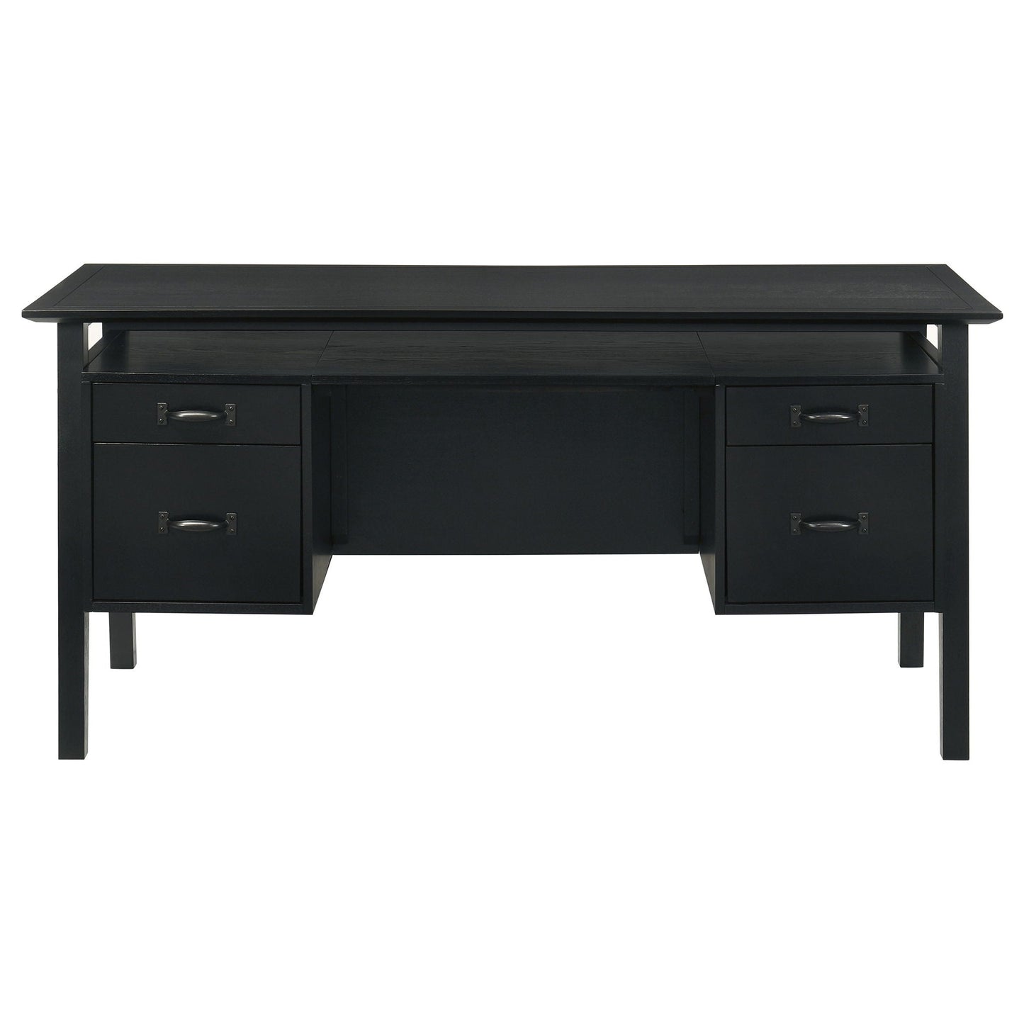 Goodson 64-inch 4-Drawer Double Pedestal Computer Desk Black