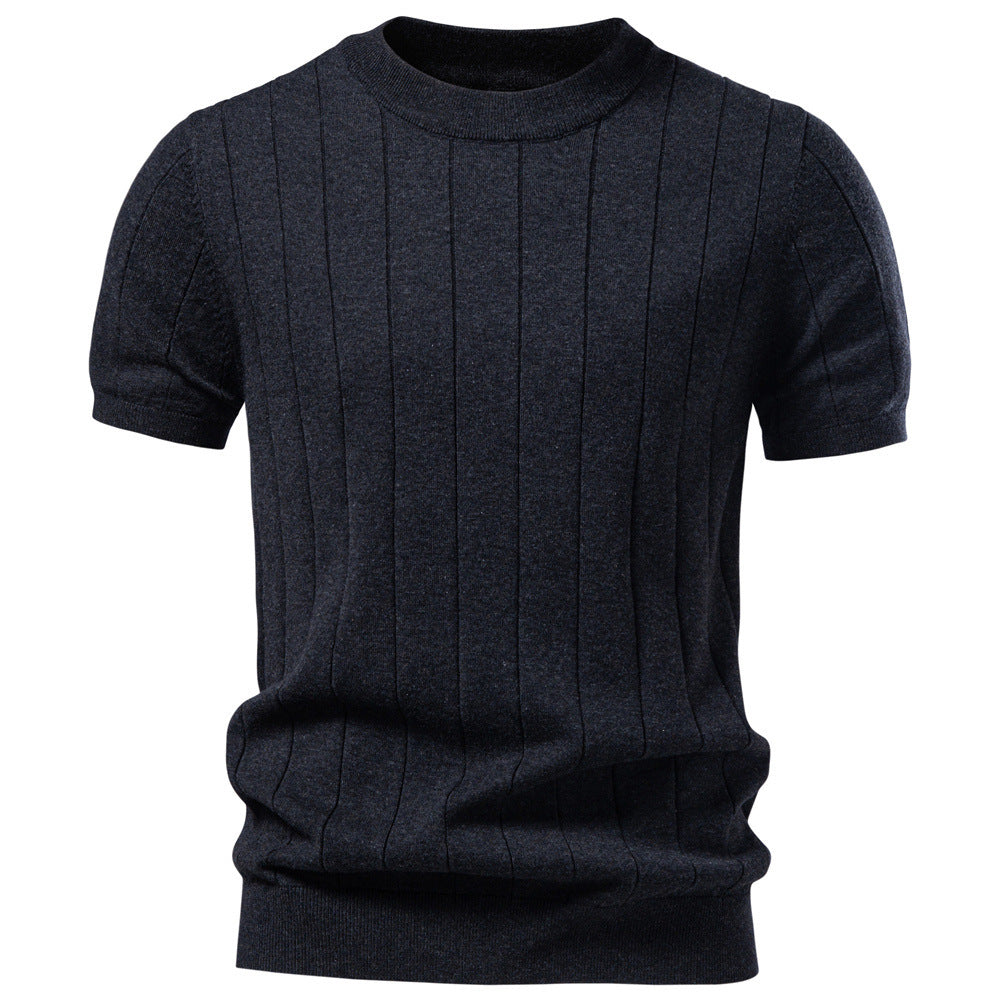 Crew-neck Business Mens Short-sleeve Sweater