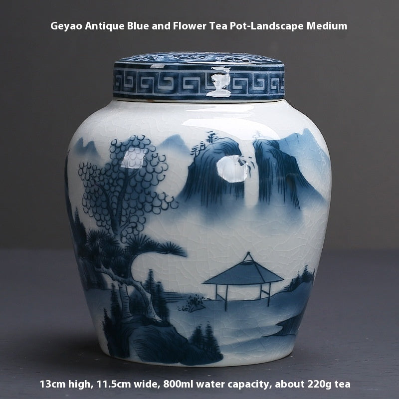 Ge Kiln Porcelain Tea Jar with Seal