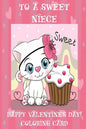 To A Sweet Niece: Happy Valentine's Day! Coloring Card - Paperback