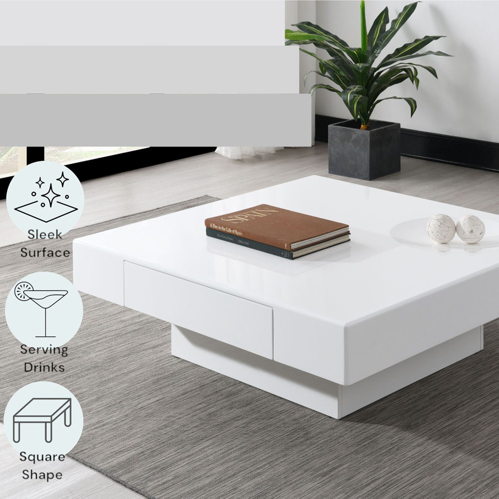 Khaim - Coffee Table - White High Gloss