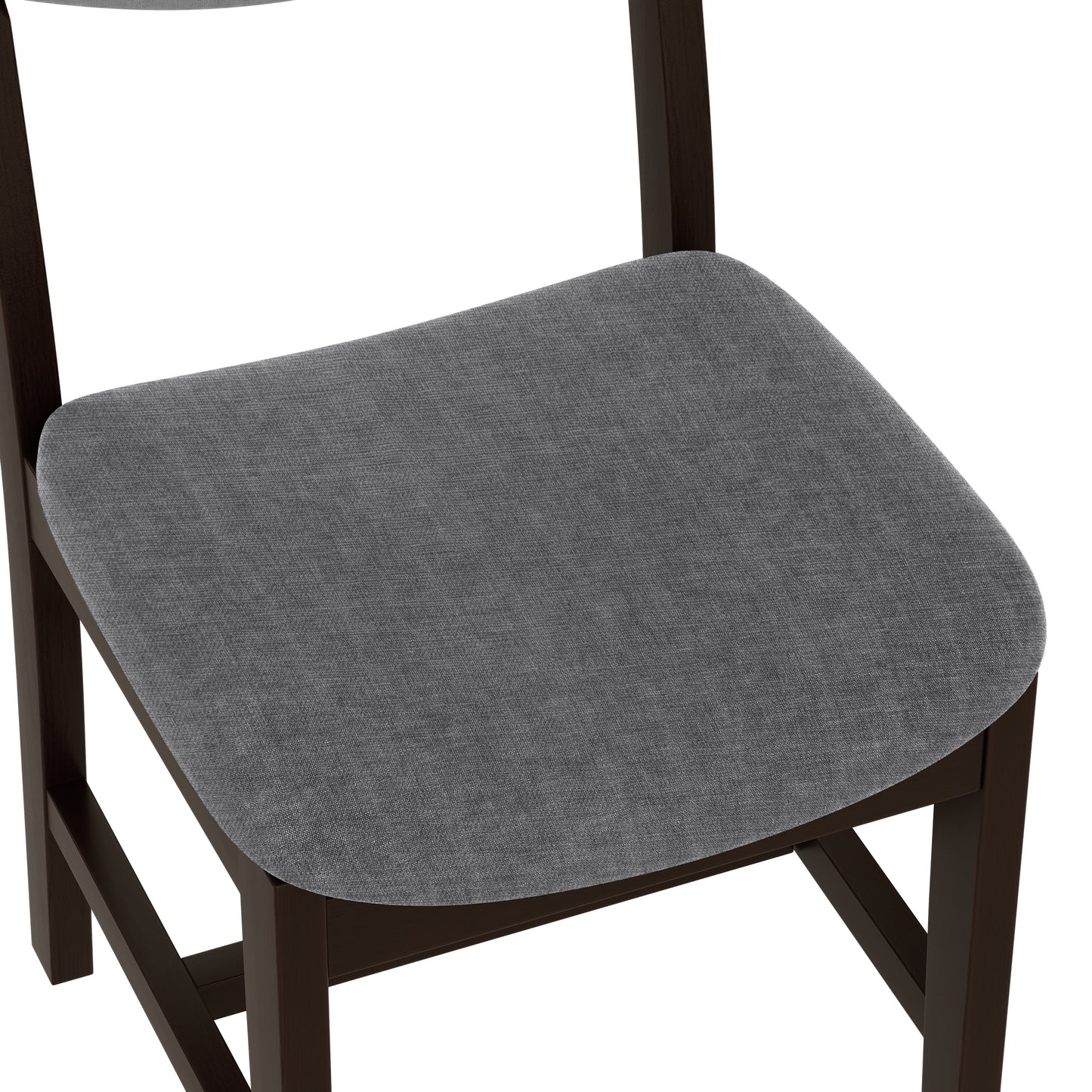 Rustic 5-Piece Dining Set - 1 Solid Wood Table + 4 Upholstered Chairs,
