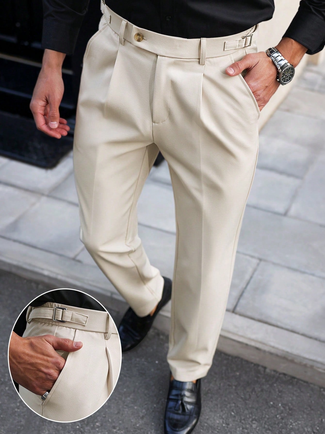 Mens American-style Straight-leg Business-casual Trousers