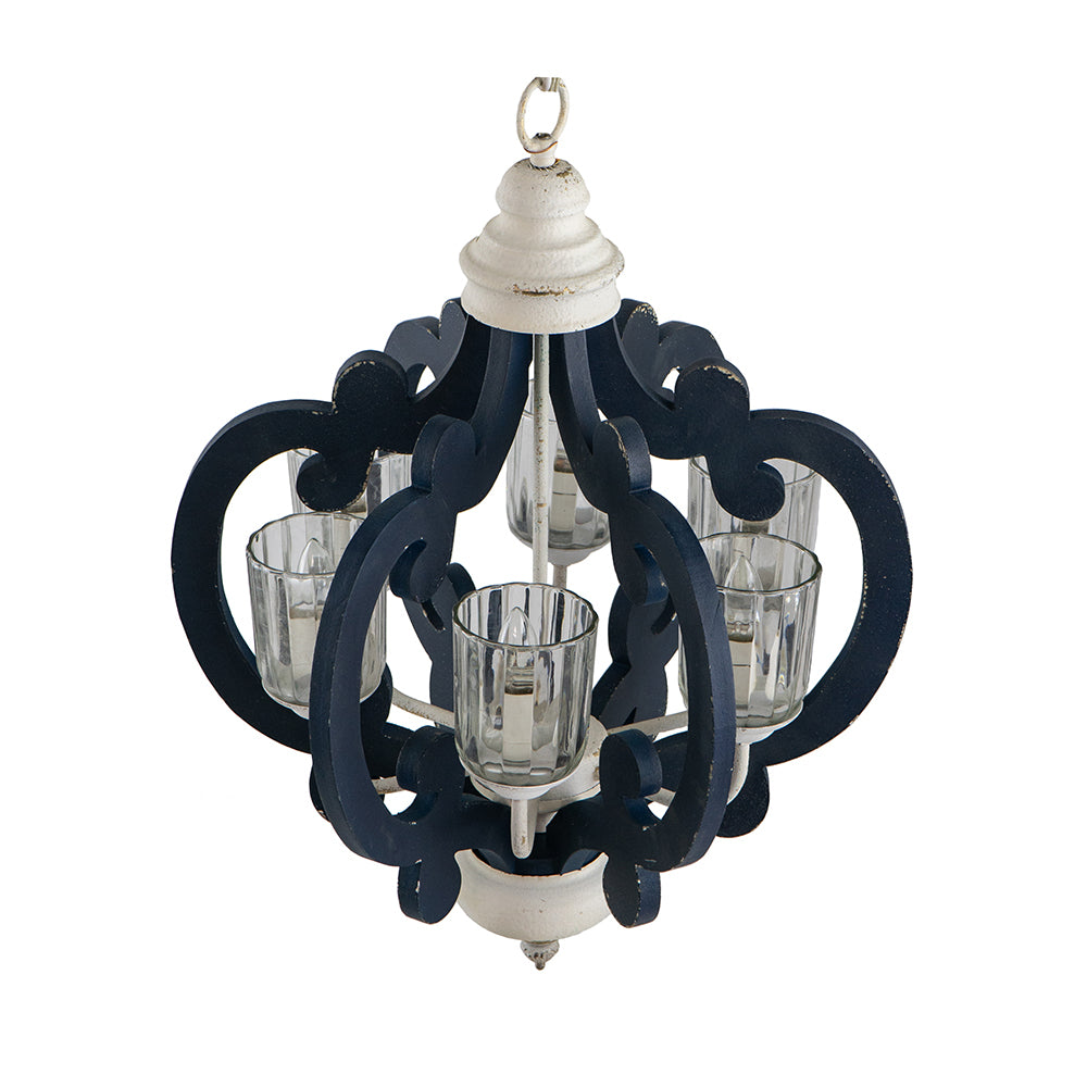 Wood Chandelier 6-Light Farmhouse Natural Wood Pendant Kitchen Dining
