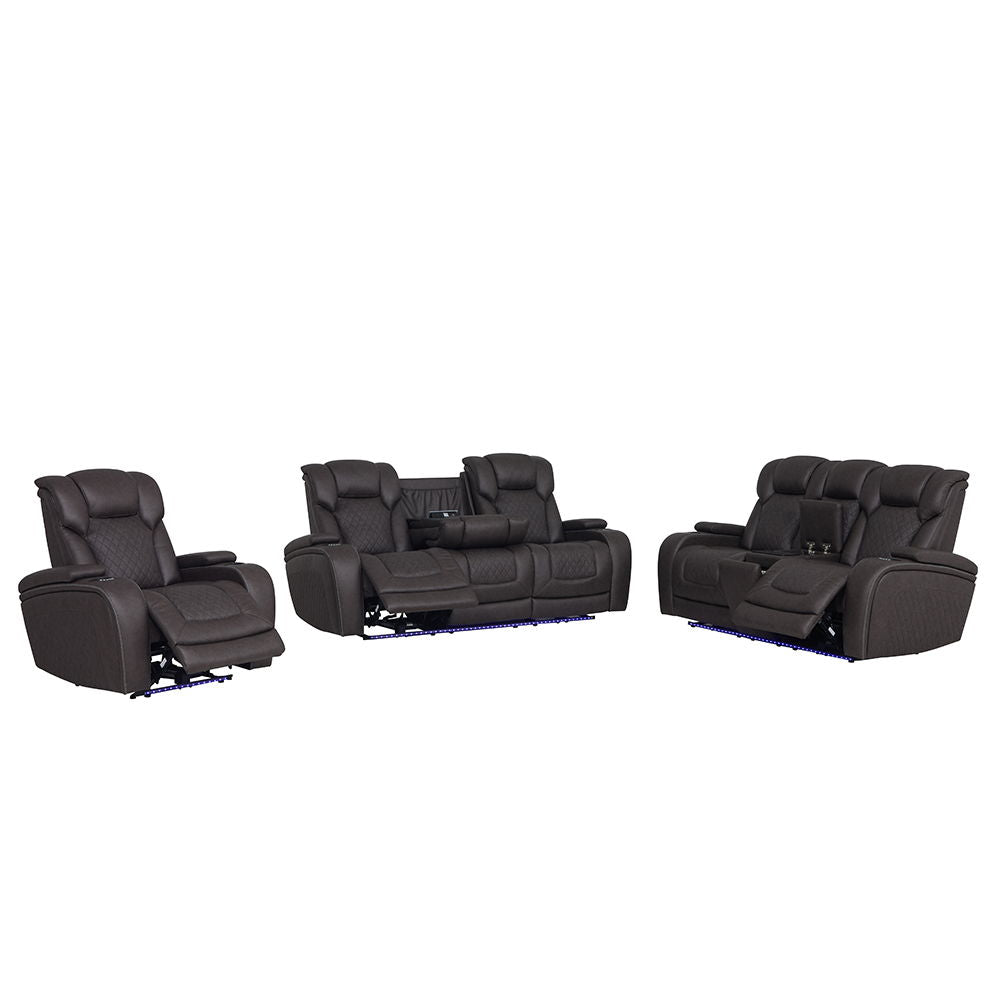 Wendell - Power Motion Recliner With Storage, USB & LED - Dark Gray
