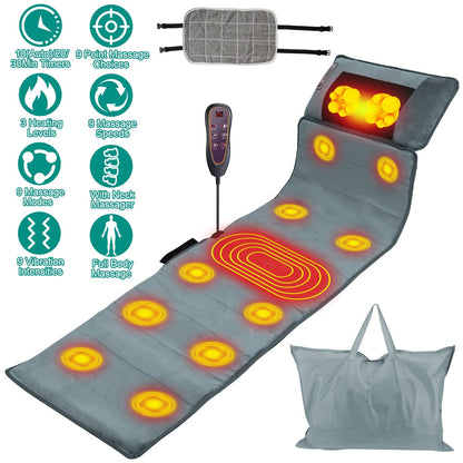 Full Body Electric Massage Mat with Heat & Vibration