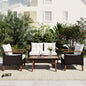 Outdoor Rattan Sofa Set 4 Piece Modular Beige