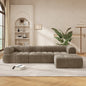 Sectional Sofa L-Shape High-Density Foam Espresso 4 Seat 122 In