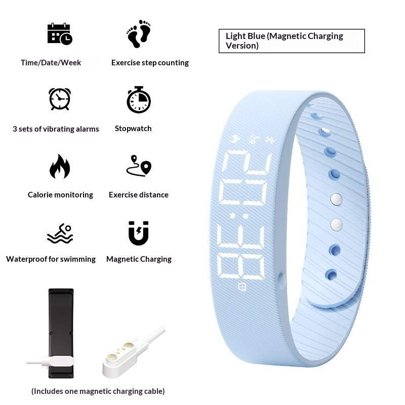 Smart Sports Watch For Men And Women Waterproof With Timing Function Silent Vibration Alarm And An Electronic Wristband