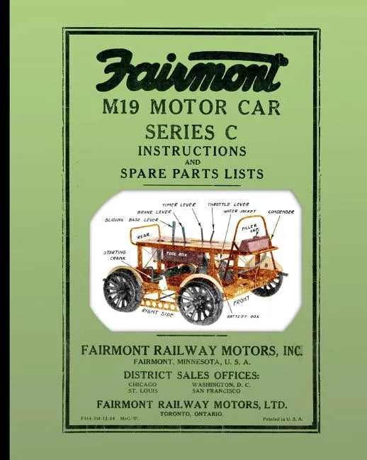 Fairmont M19 Motor Car Series C: Instructions and Spare Parts Lists - Paperback