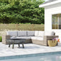 Outdoor Sectional Set HDPE Wicker Aluminum Gray L-Shape 102 In Seats 4
