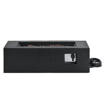 Rectangular Propane Fire Pit 40000 BTU 41.9" Black Gray MGO