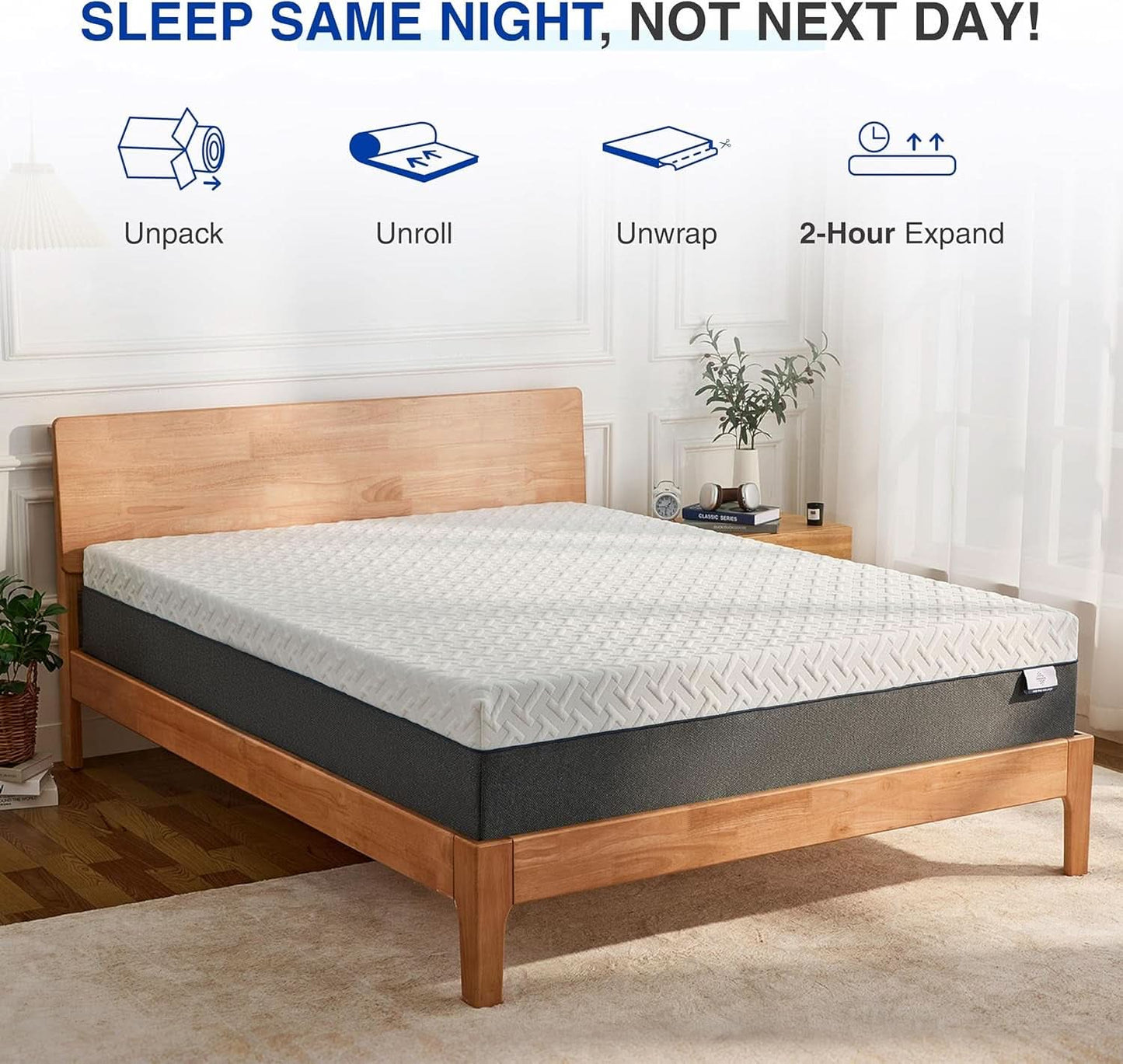 Queen Memory Foam Mattress Gel Cooling CertiPur US Certified