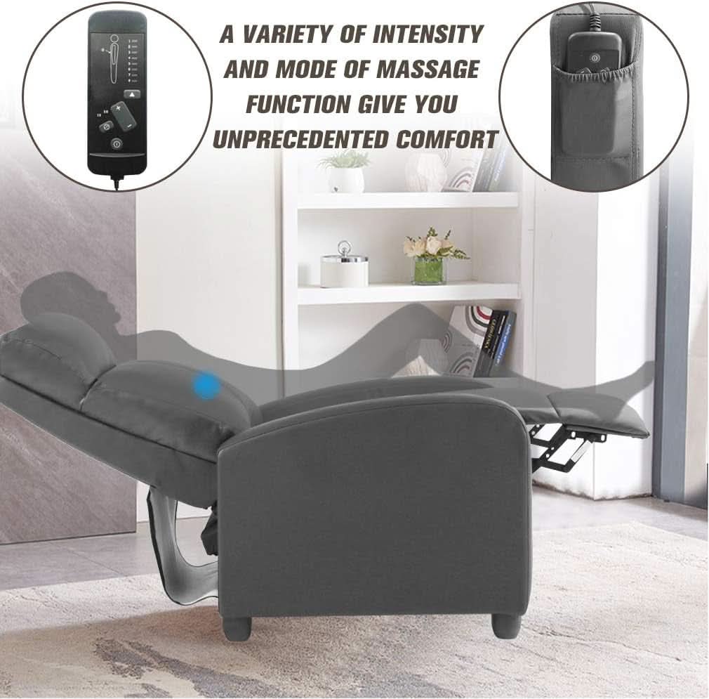 Leather Recliner Sofa With Massage And Heat Therapy