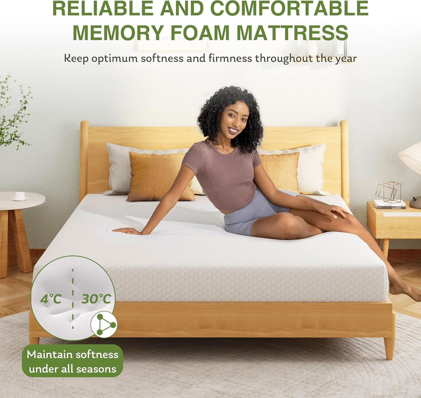 Twin 6 Inch Memory Foam Mattress Certipur US Certified