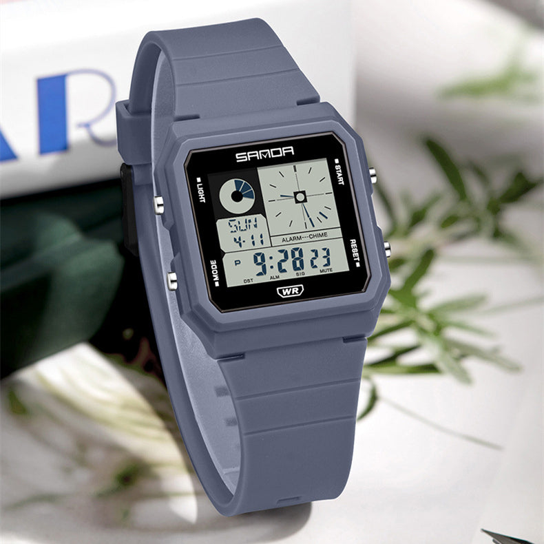 Creative, Versatile Small Square Multi-function Digital Watch