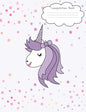 Composition Book: Unicorn Face Back To School Notebook For Girls - Purple Unicorn Face Front And Back Cover With Cute Confetti Stars And Dots - Paperback