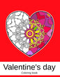 Valentine's day. Coloring book: 50 unique Heart Coloring book Mandala for Adults (volume 2) 8.5 x 11 inches - Paperback