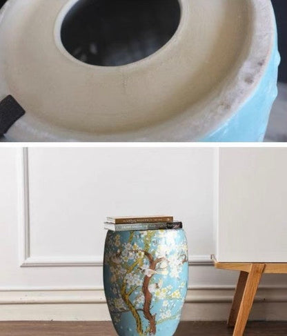 Gilded Blossom: A Hand-Painted Ceramic Masterpiece