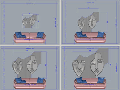 Wabi-Sabi 3D Face Wall Relief Art