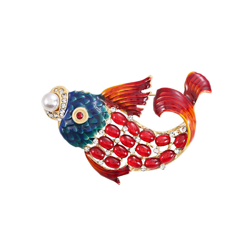 Enamel-dripped Lobster Brooch Accessory For Women