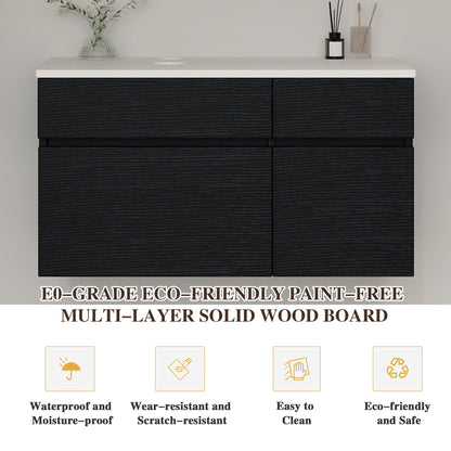 31.5' Modern Wall-Mounted Single Sink Bathroom Vanity Base Only Painted Floating