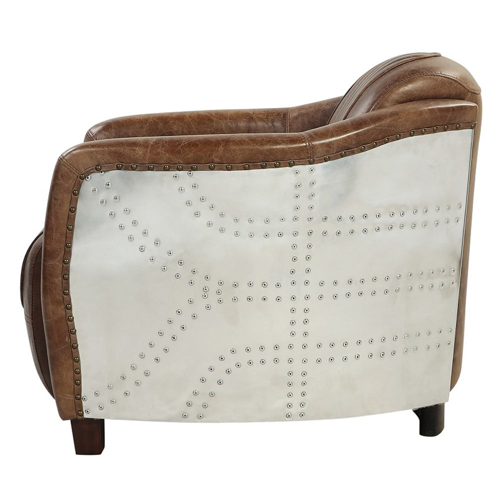 Brancaster - Chair - Retro Brown Top Grain Leather & Aluminum
