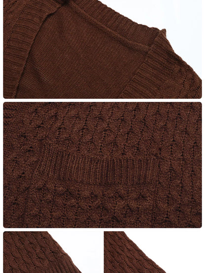 Cable Knit Open Front Cardigan