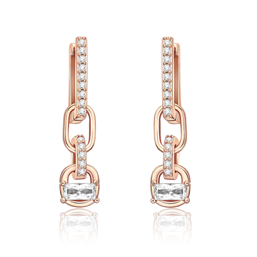 White Copper Electroplated With Thick Silver Personalized Earrings