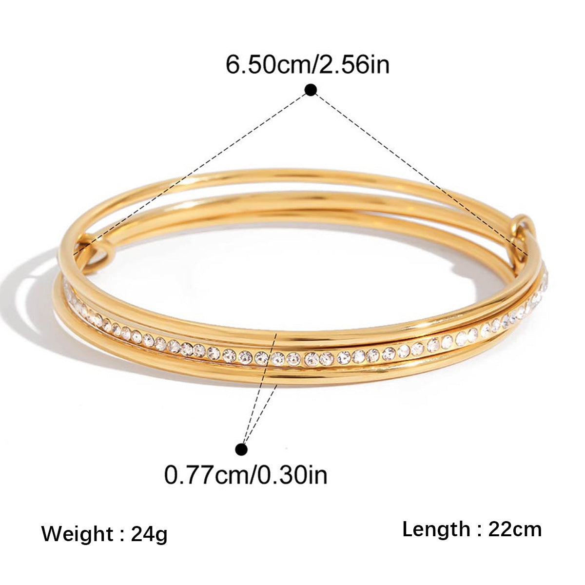 High-end Stainless Steel Zircon Bracelet That Wont Fade