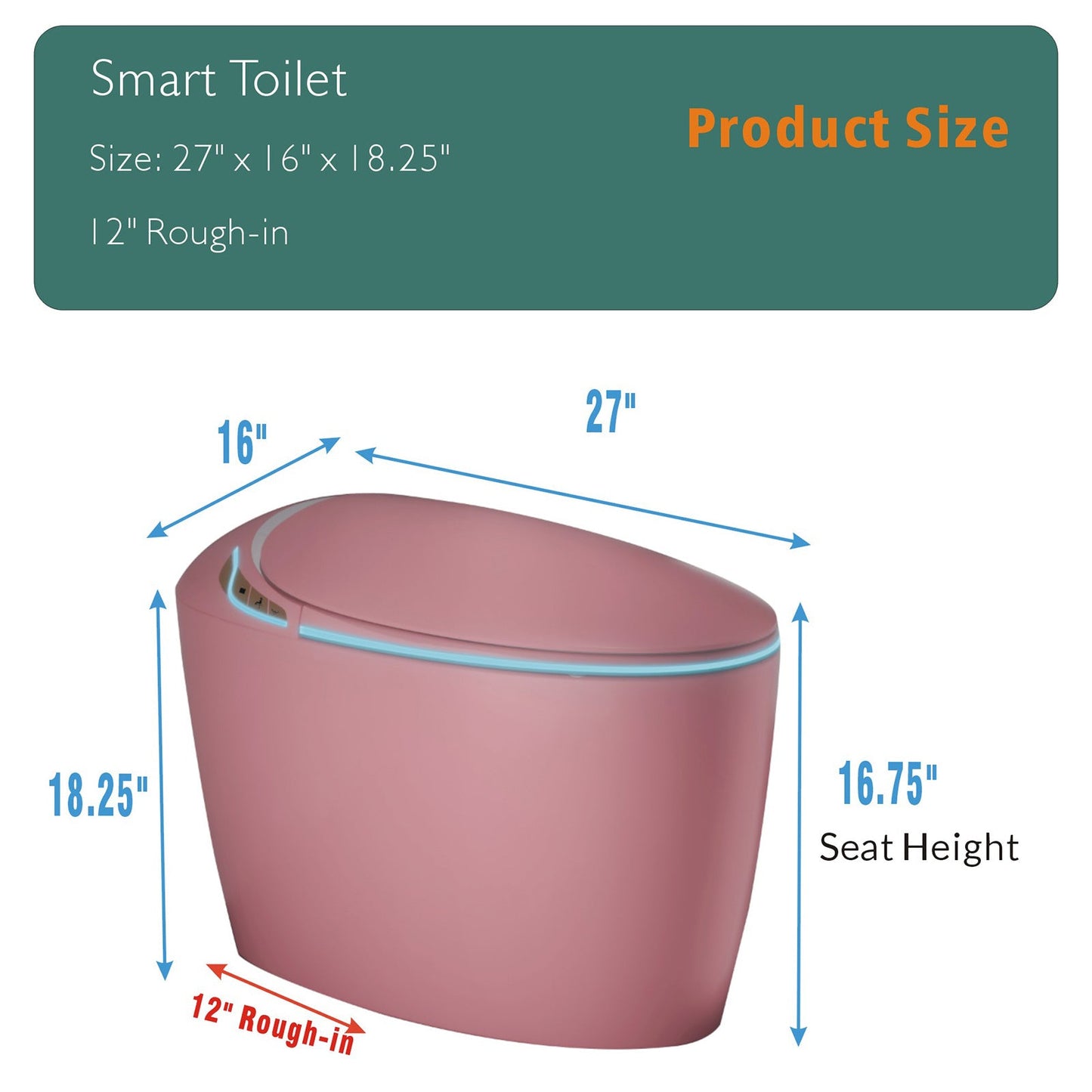 Unique Smart Toilet with Bidet Built In, Intelligent One Piece Toilet For Mod...