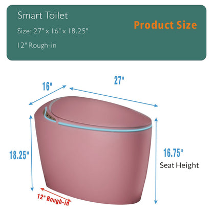 Unique Smart Toilet with Bidet Built In, Intelligent One Piece Toilet For Mod...