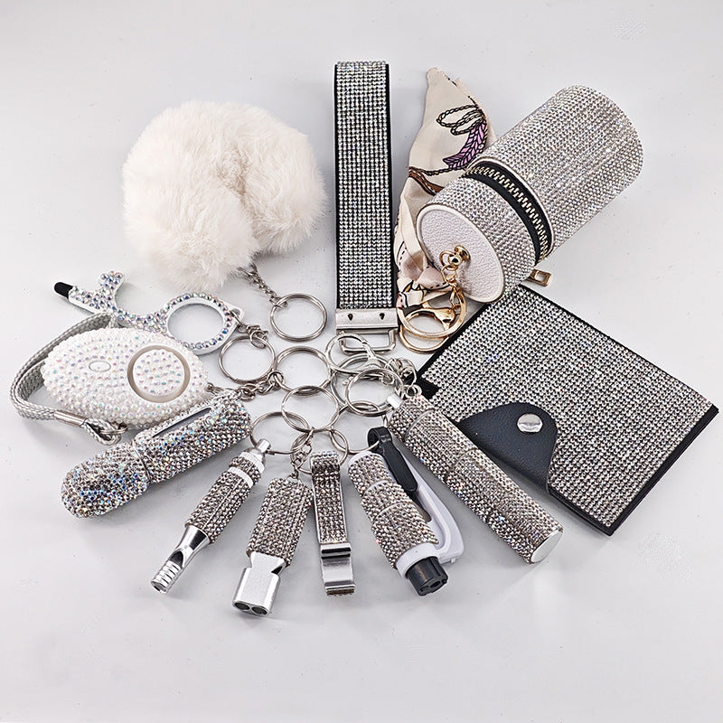 Multifunctional Portable Womens 12-Piece Keychain Set