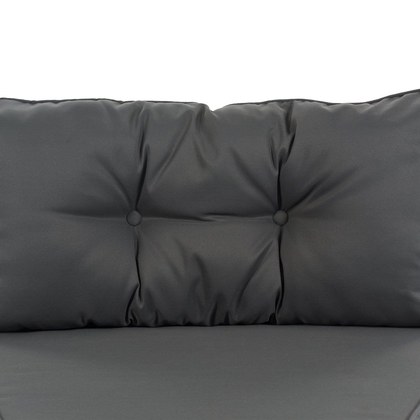 Outdoor Sectional Set PE Wicker Steel Gray Half Moon 8 Piece 250 LB
