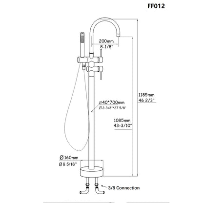 Freestanding Bathtub Faucet with Hand Shower