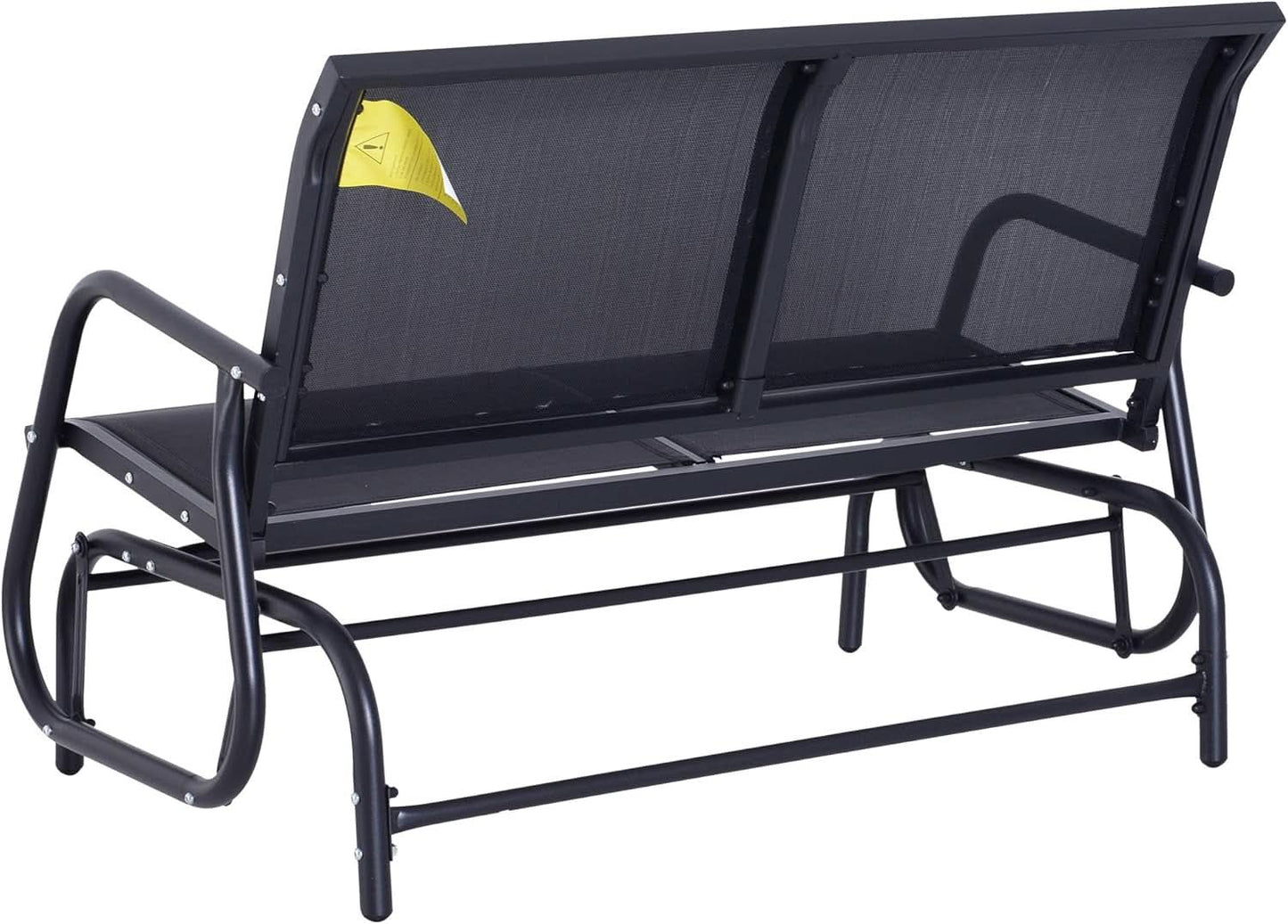Two Person Outdoor Glider Bench with Steel Frame