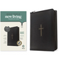 NLT Compact Giant Print Zipper Bible, Filament Enabled (Leatherlike, Black Cross, Indexed, Red Letter) - Imitation Leather