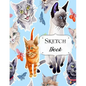 Sketch Book: Cat Sketchbook Scetchpad for Drawing or Doodling Notebook Pad for Creative Artists #8 Blue - Paperback