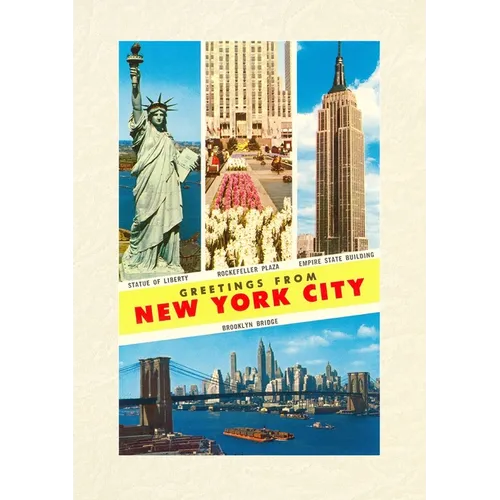 Vintage Lined Notebook Scenes, Greetings from New York City - Paperback