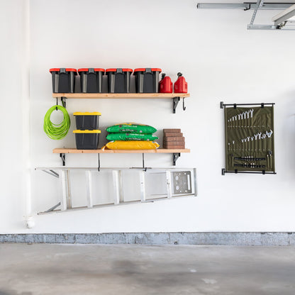 1' x 4' DIY Wall Shelf Brackets | Heavy Duty Garage Wall Shelves