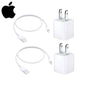 2 Pack Apple Original 5W USB Power Adapter and 2 Pack Apple OEM Lighting to USB Cable (3.3 ft)