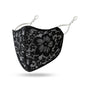2-Pack: Reusable Washable Fitted Black and White Lace Face Mask