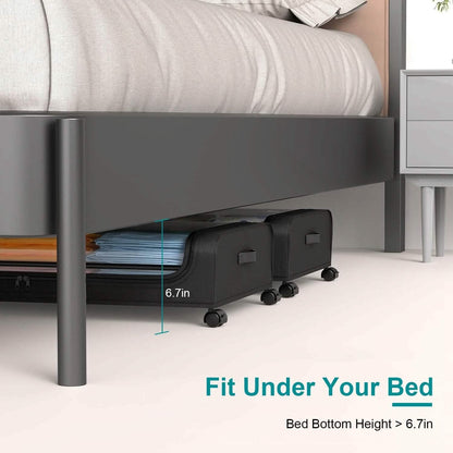 Under-Bed Storage Drawer with Wheels Multipurpose with Clear Window & Label