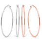 2-Pairs: Stainless Steel 50mm Hoop Earring Set