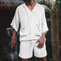 2-Piece Set: Men's Tracksuit Tennis Shirt Shorts and T Shirt Set Set Solid Color V Neck