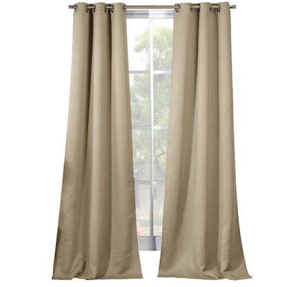 2-Piece Set: Solid Blackout Thermal Grommet Window Curtain Pair Panel