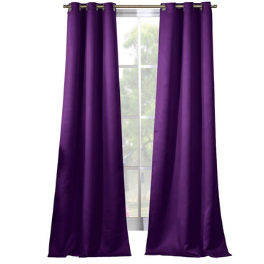 2-Piece Set: Solid Blackout Thermal Grommet Window Curtain Pair Panel